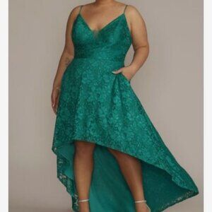 high low lace _ jade green